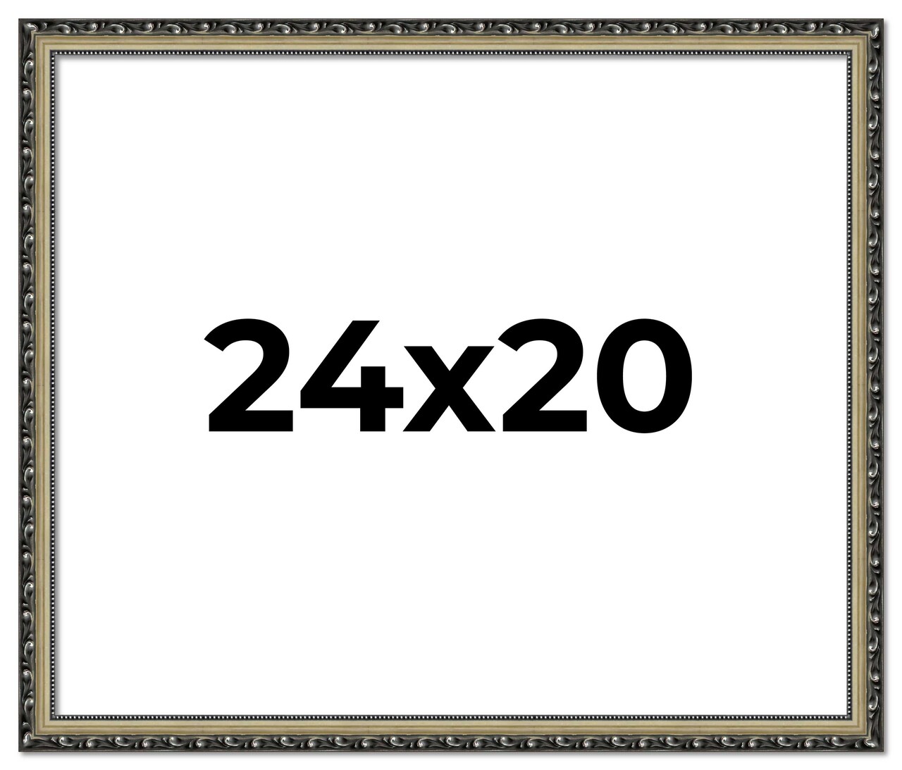 24x20 Solid Wood Antique Picture Frame with UV-Resistant Acrylic & Acid-Free Backing, Available in 4 Finishes: Bronze, Gold, Silver, and Gold with Black